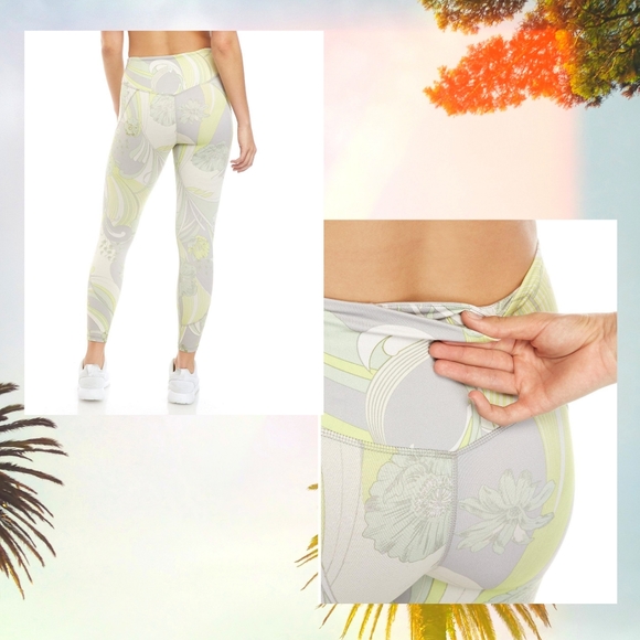 Free People Movement 7/8 Wave Crush High Waist Leggings Lime Combo S - Picture 3 of 16